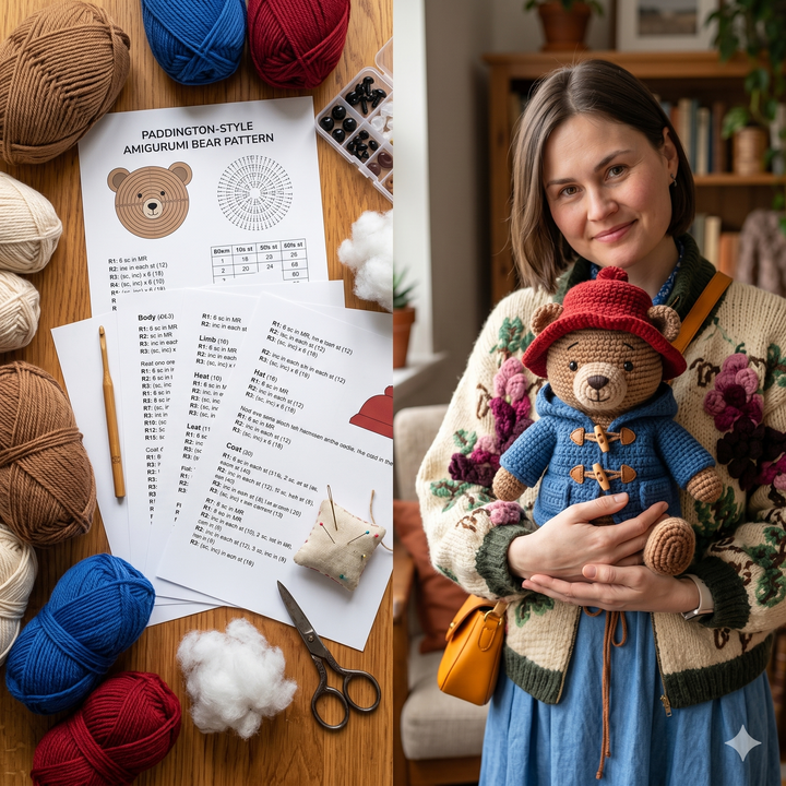 Amigurumi Bear Crochet Pattern | Beginner-Friendly PDF, Duffle Coat, Hat Toy