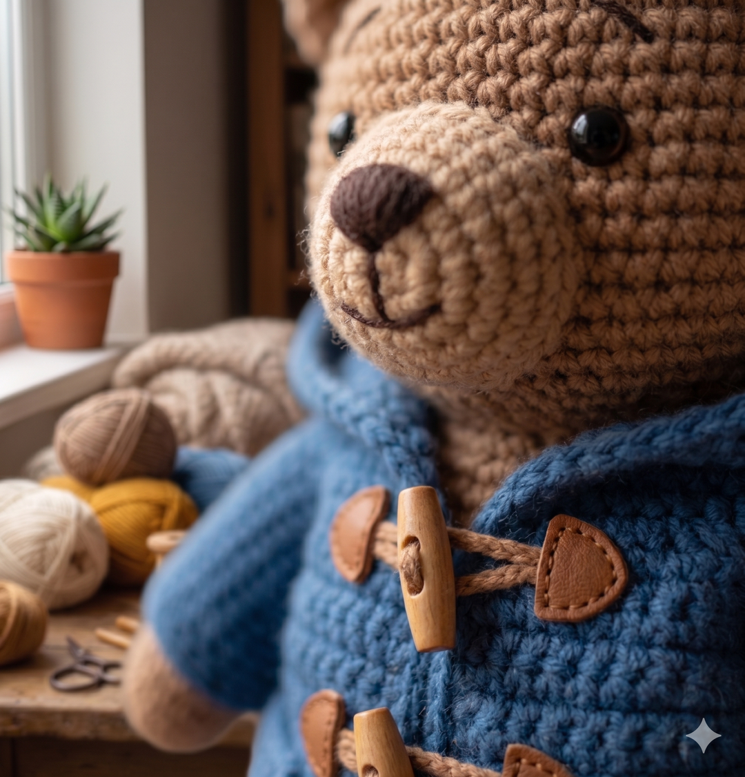 Amigurumi Bear Crochet Pattern | Beginner-Friendly PDF, Duffle Coat, Hat Toy