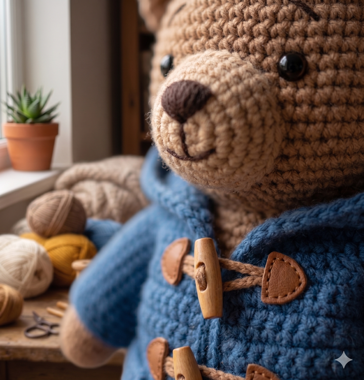 Amigurumi Bear Crochet Pattern | Beginner-Friendly PDF, Duffle Coat, Hat Toy