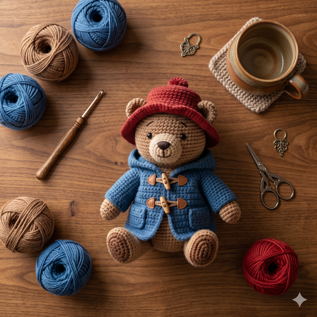Amigurumi Bear Crochet Pattern | Beginner-Friendly PDF, Duffle Coat, Hat Toy