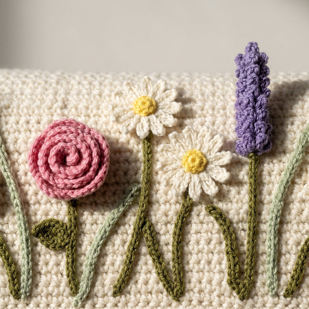 3D Butterfly Meadow Baby Blanket Crochet Pattern