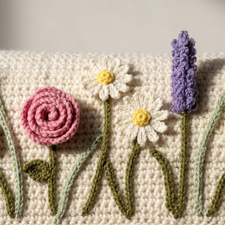 3D Butterfly Meadow Baby Blanket Crochet Pattern
