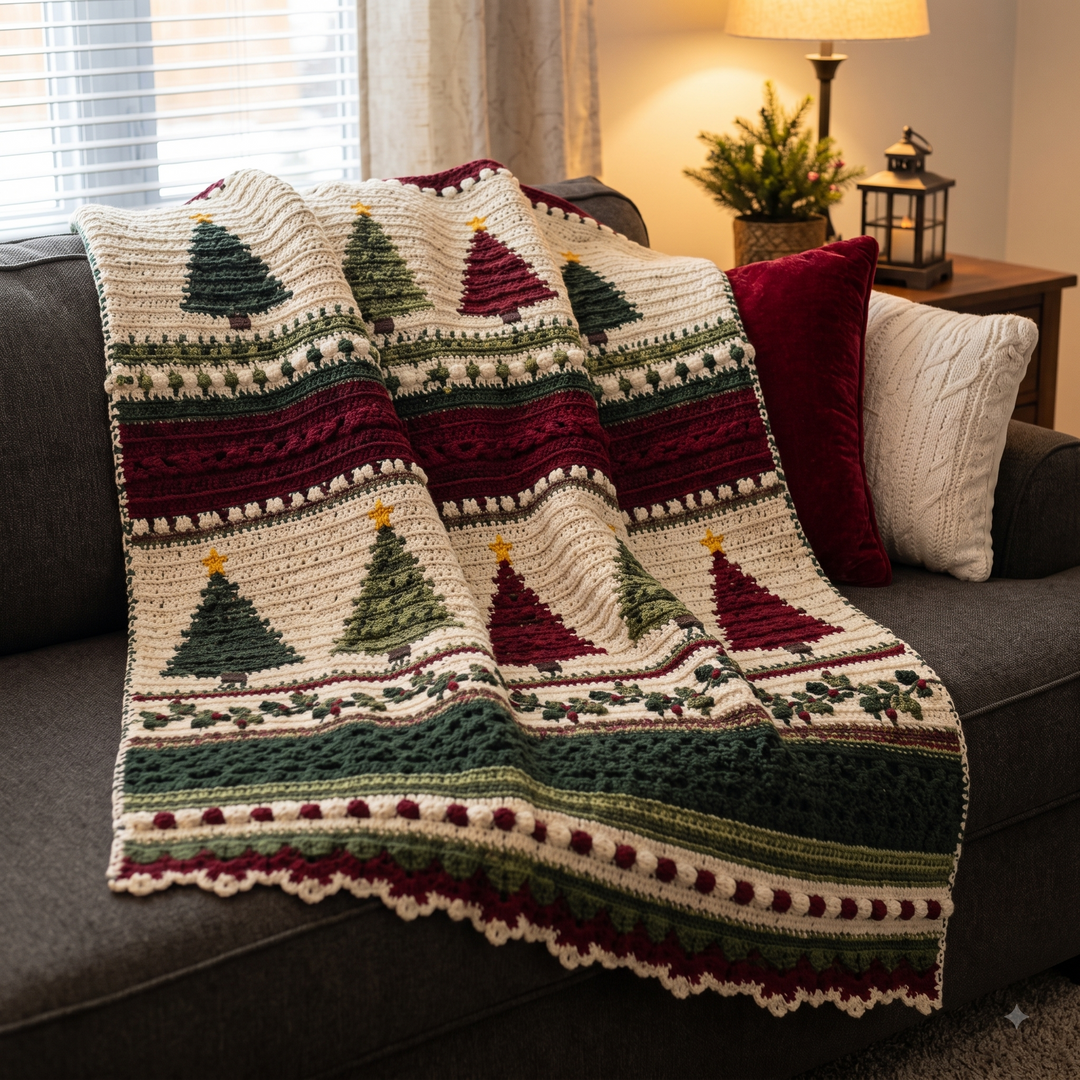 Christmas Tree Blanket Crochet Pattern