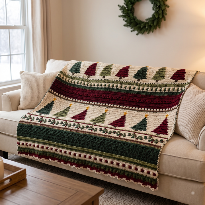 Christmas Tree Blanket Crochet Pattern