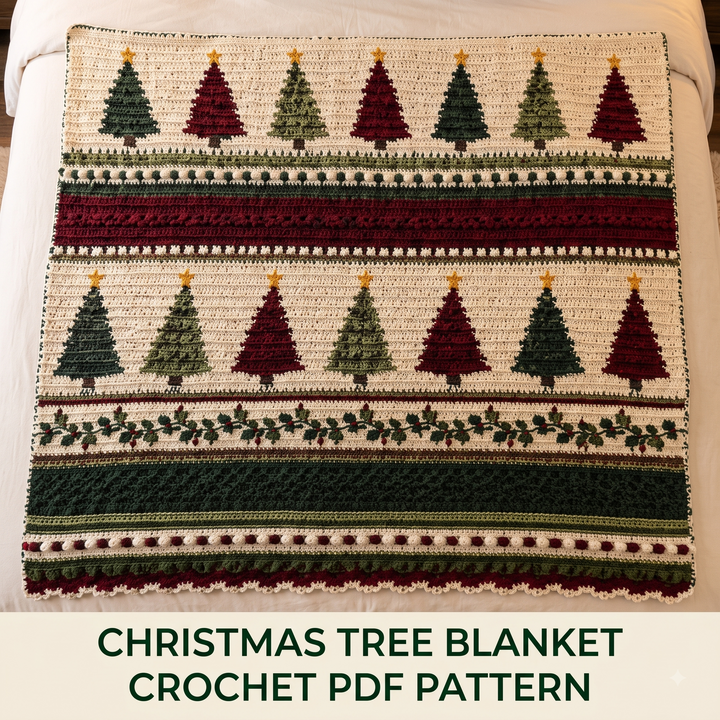 Christmas Tree Blanket Crochet Pattern