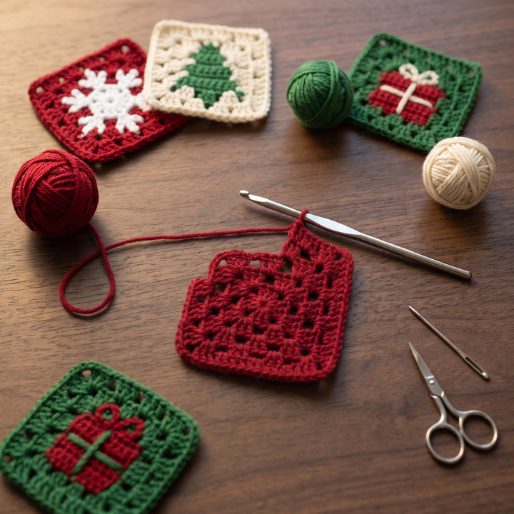 Christmas Granny Square Cardigan Crochet Pattern