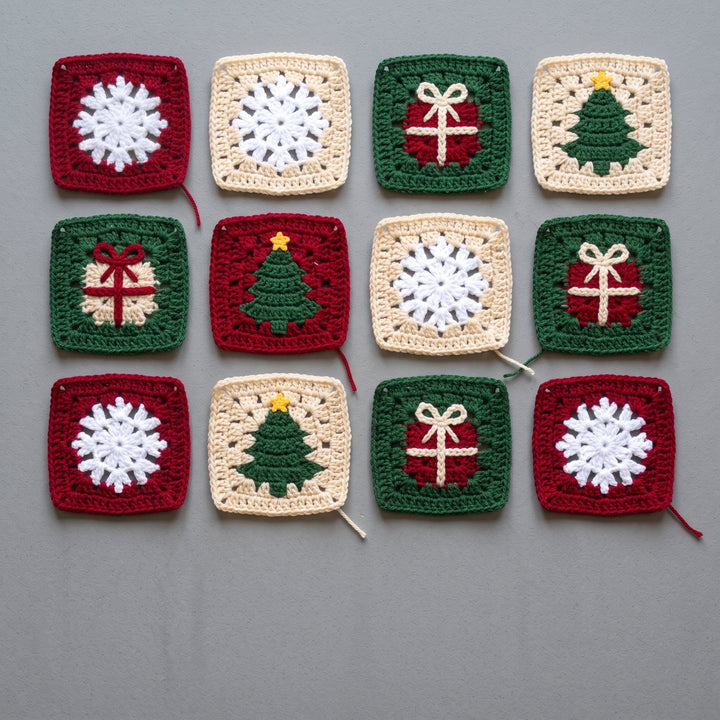 Christmas Granny Square Cardigan Crochet Pattern