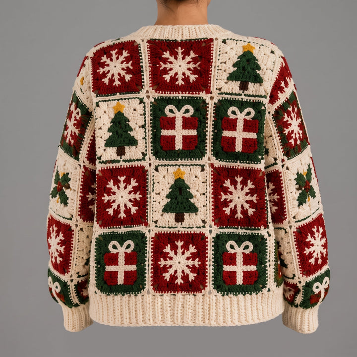 Christmas Granny Square Cardigan Crochet Pattern