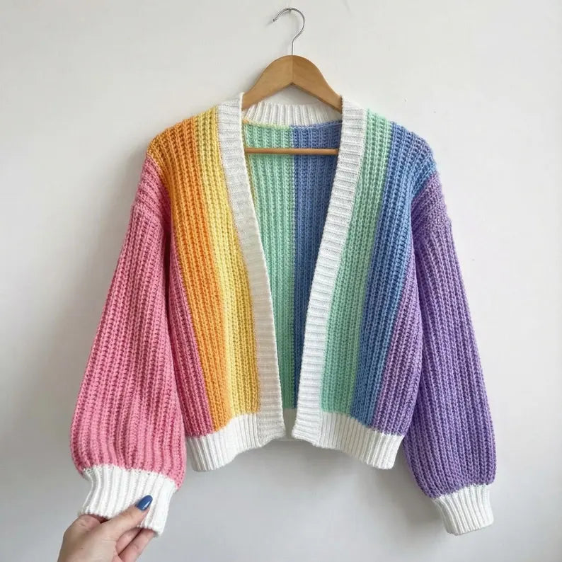 Colorful Striped Cardigan Crochet Pattern