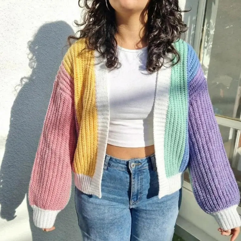 Colorful Striped Cardigan Crochet Pattern