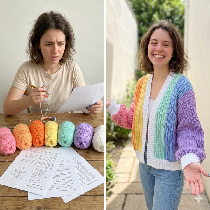 Colorful Striped Cardigan Crochet Pattern