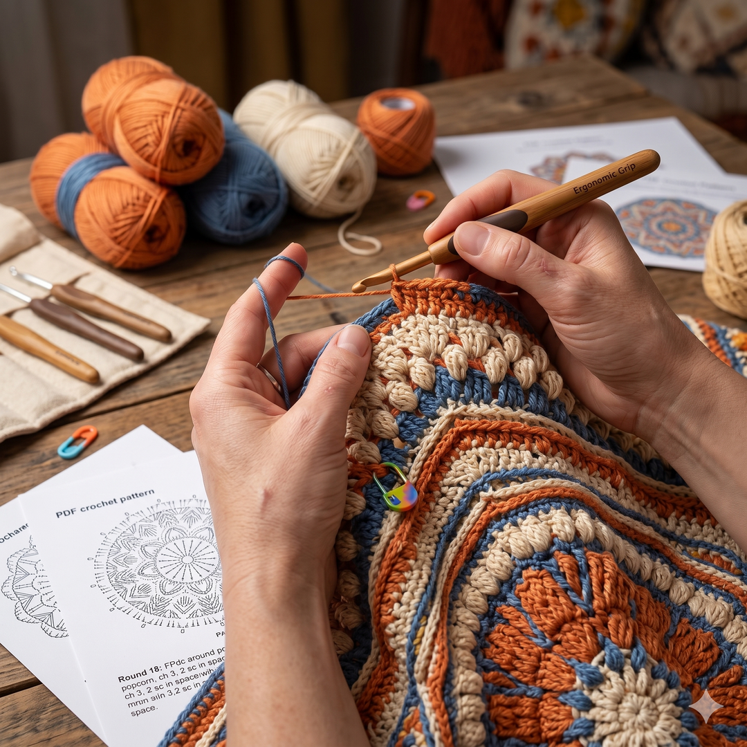 Boho Mandala Crochet Blanket Pattern