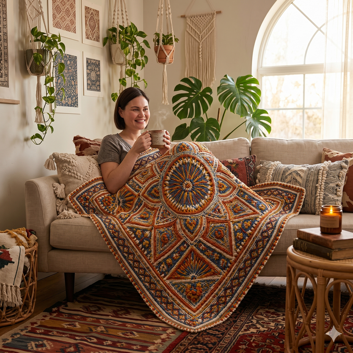 Boho Mandala Crochet Blanket Pattern