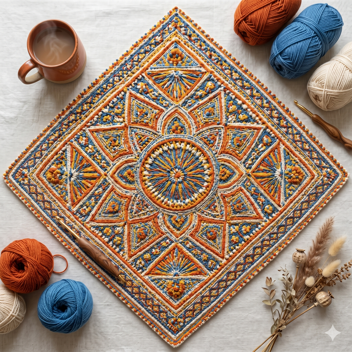 Boho Mandala Crochet Blanket Pattern