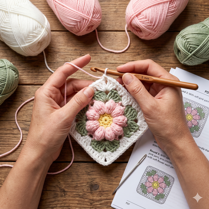 Coquette Flowers Baby Blanket Crochet Pattern