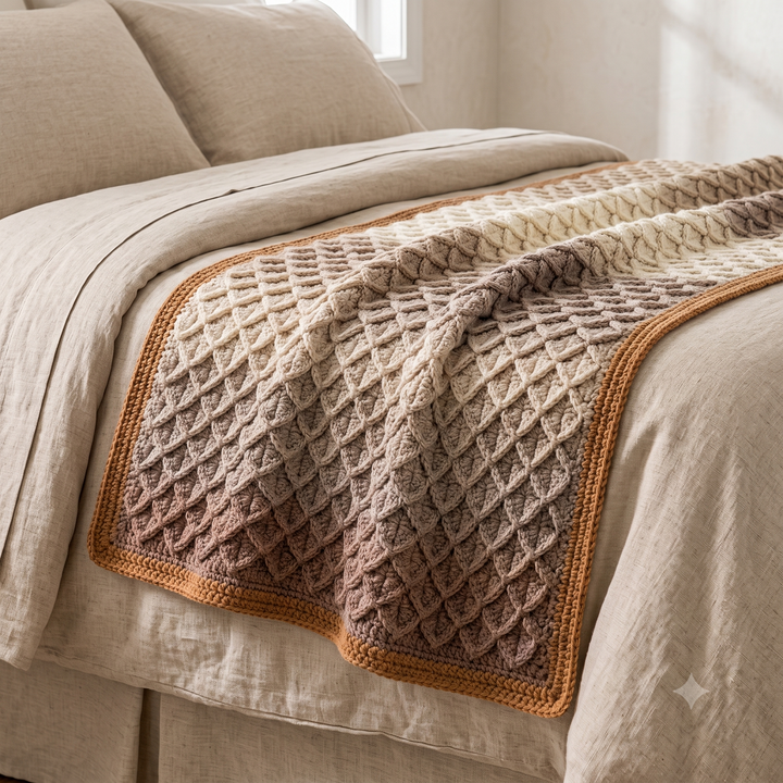 Dragon Scales Blanket Crochet Pattern PDF | Easy Textured Throw Pattern, Dragon Scale Afghan Blanket, Beginner, US Terms, Instant Download