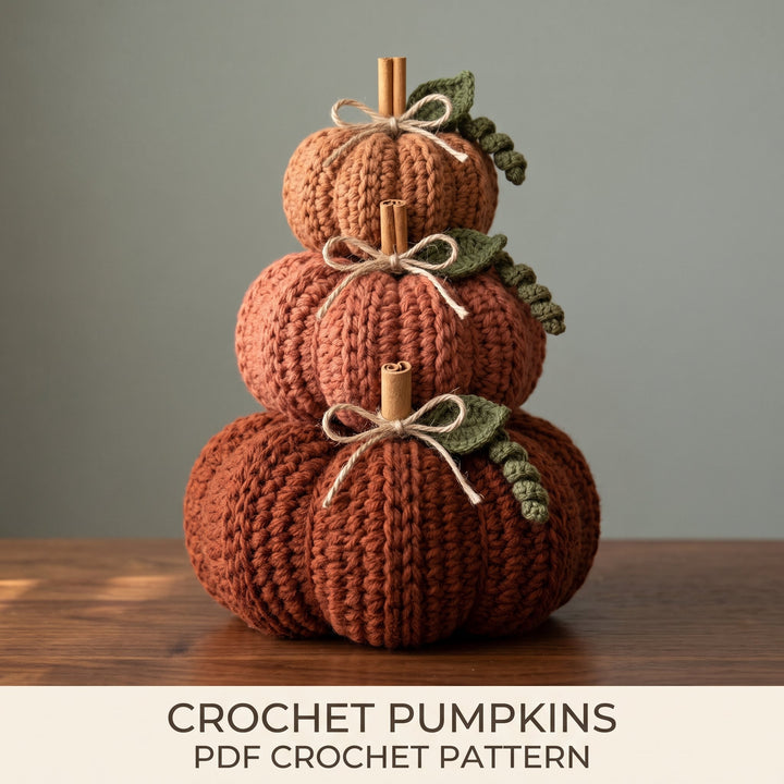 Chunky Crochet Pumpkin Pattern 3 Sizes