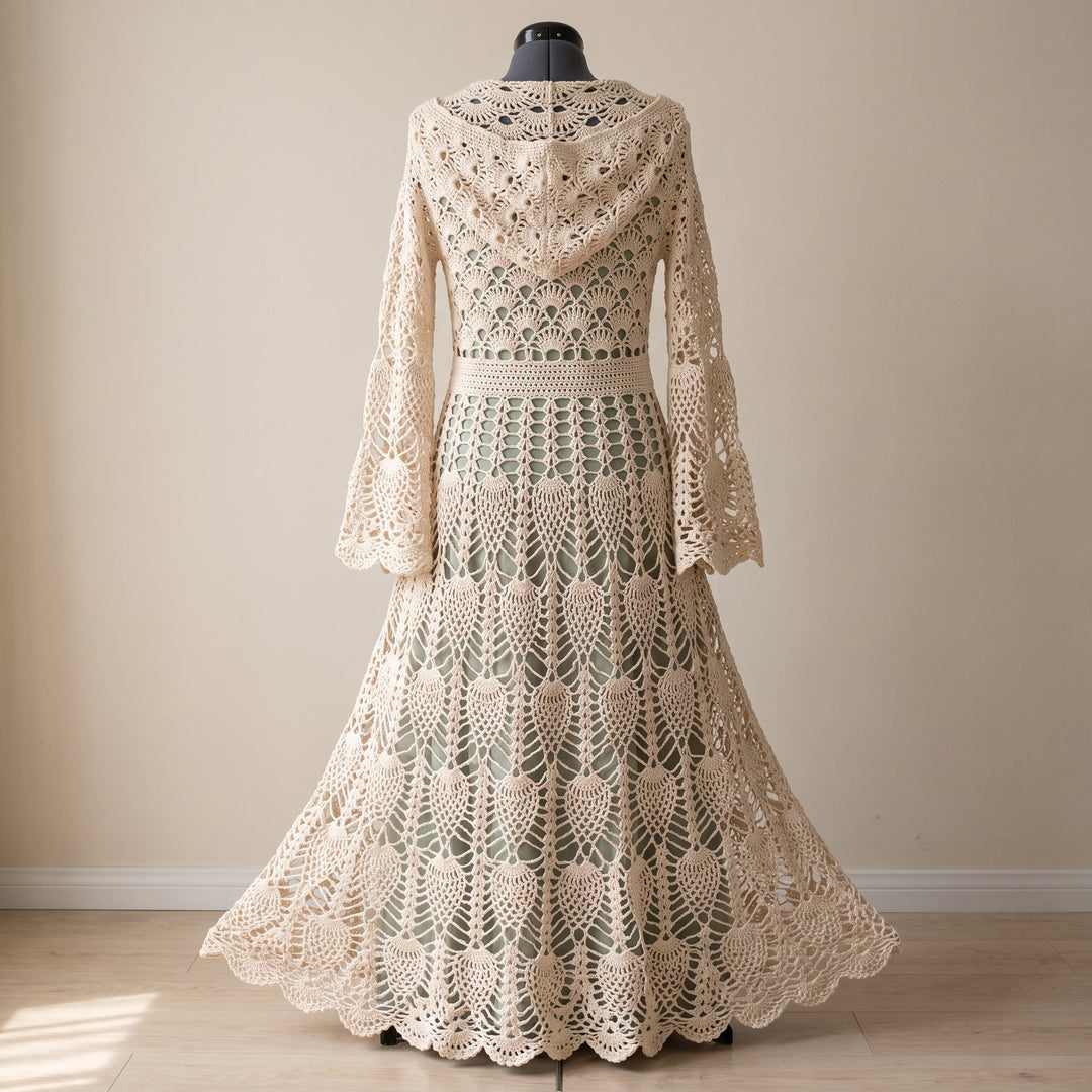 Fairy Queen Coat, Pineapple Lace Hooded Duster, 5 Sizes