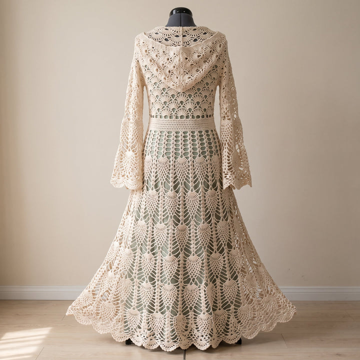 Fairy Queen Coat, Pineapple Lace Hooded Duster, 5 Sizes