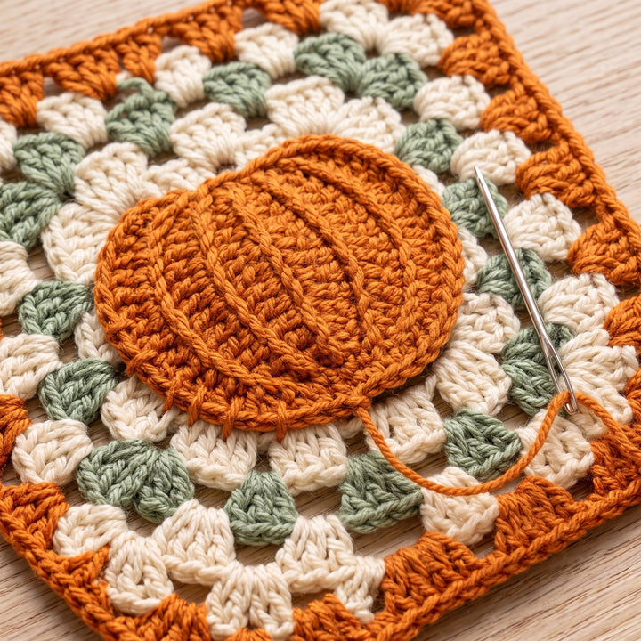 Pumpkin Granny Square Crochet Pattern