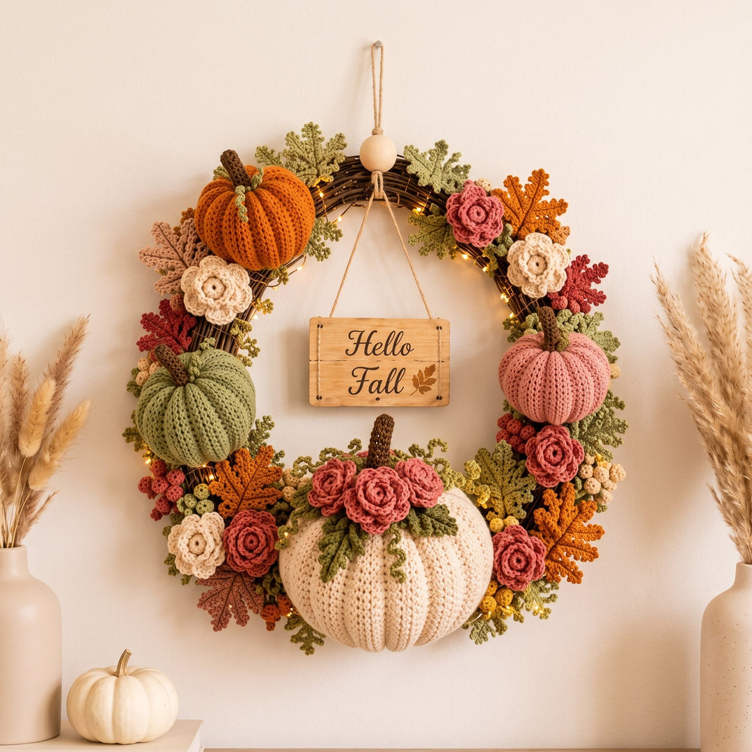 Fall Wreath Crochet Pattern V2