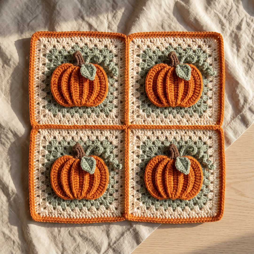 Pumpkin Granny Square Crochet Pattern