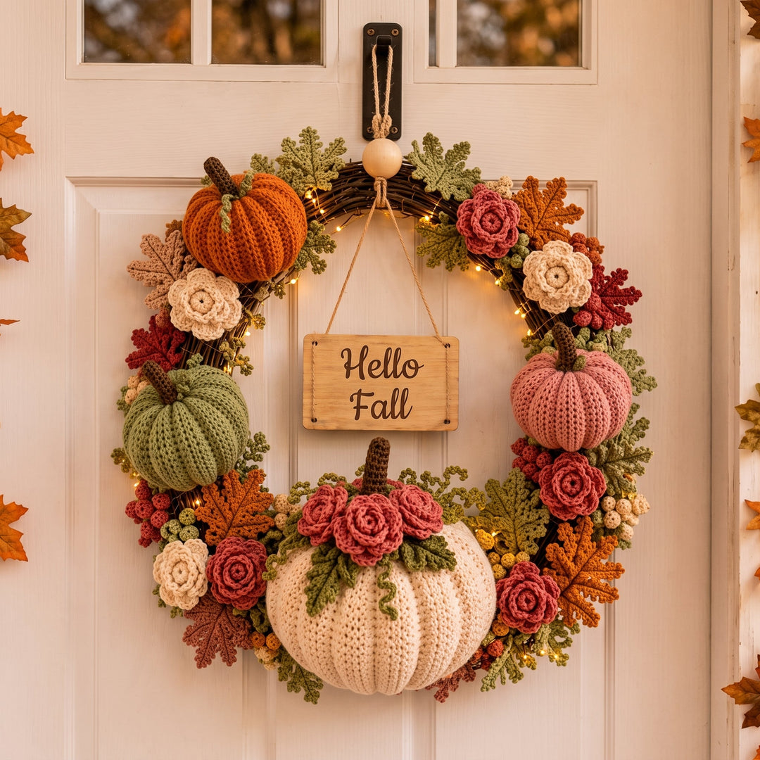Fall Wreath Crochet Pattern V2