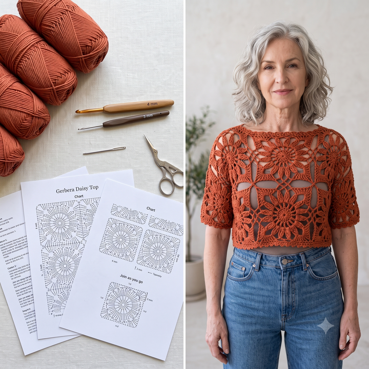 Gerbera Daisy Crochet Top Pattern