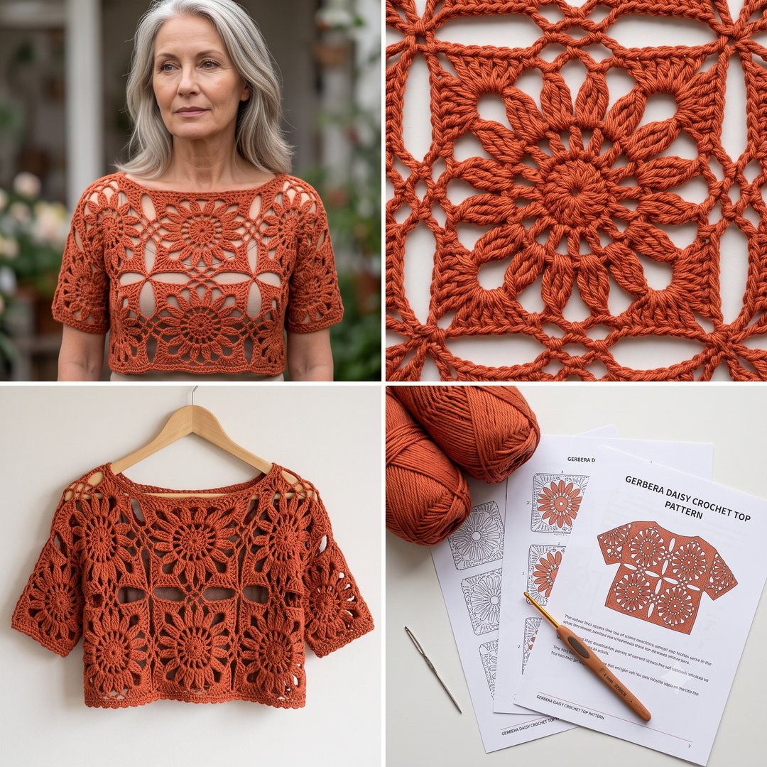 Gerbera Daisy Crochet Top Pattern