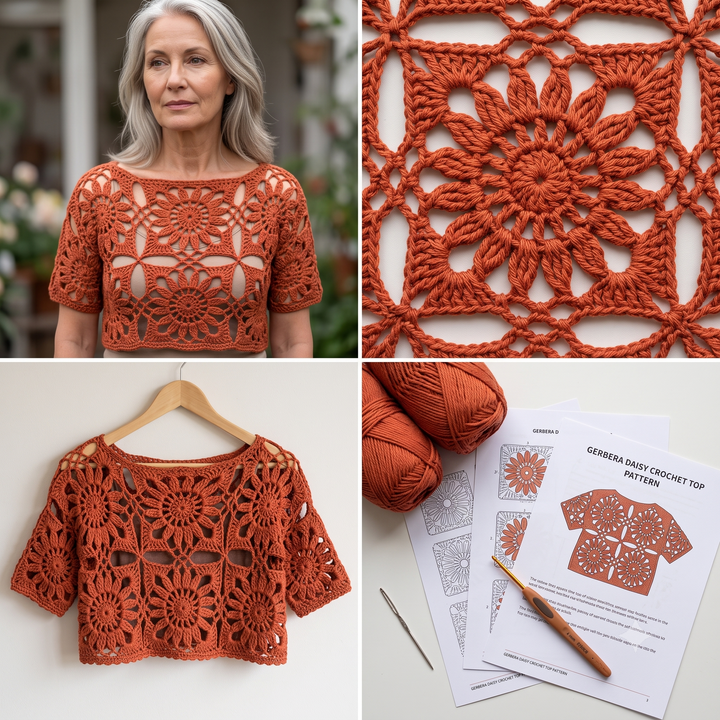 Gerbera Daisy Crochet Top Pattern