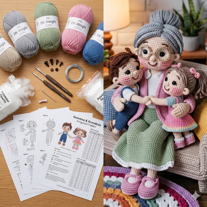 Grandma & Grandkids Amigurumi Pattern