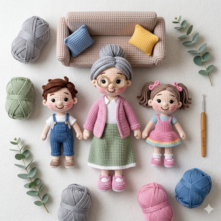 Grandma & Grandkids Amigurumi Pattern