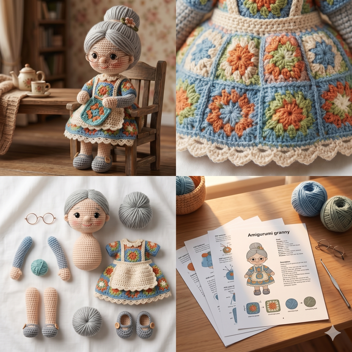 Granny Amigurumi Crochet Pattern – Grandma Doll PDF Tutorial