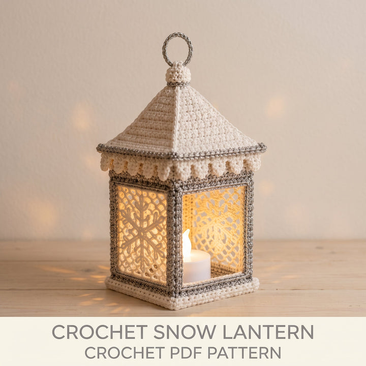 Snowflake Lace Crochet Lantern Pattern