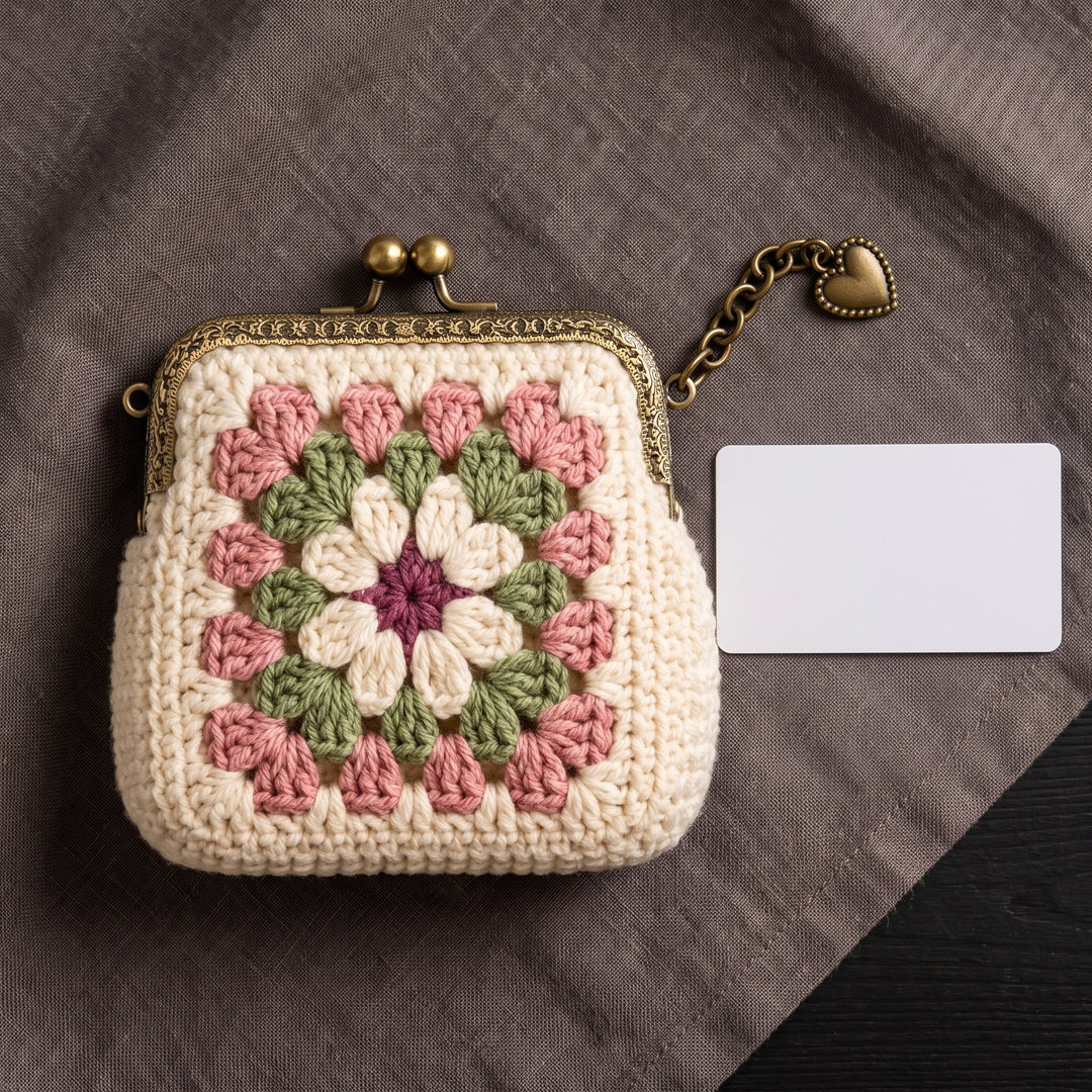Granny Square Kiss Lock Coin Purse Crochet Pattern