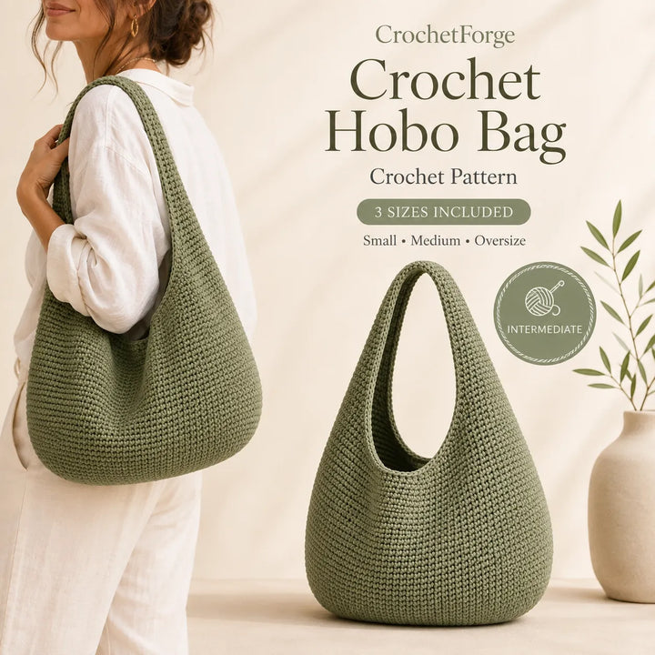 3 In 1 Slouchy Hobo Bag Crochet Pattern