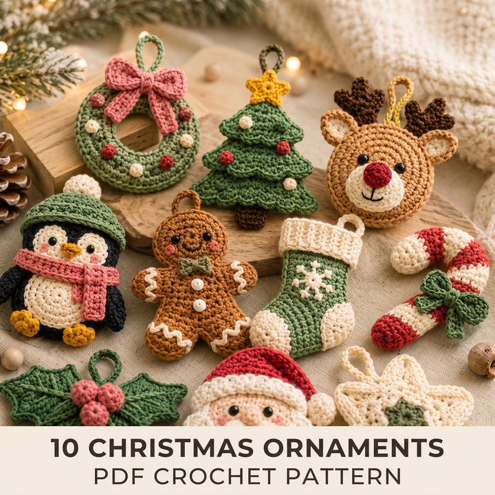 Christmas Ornament Crochet Pattern Set