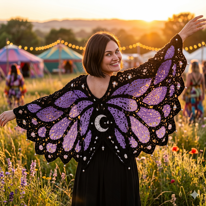 Butterfly Cardigan Crochet Pattern XS-5XL