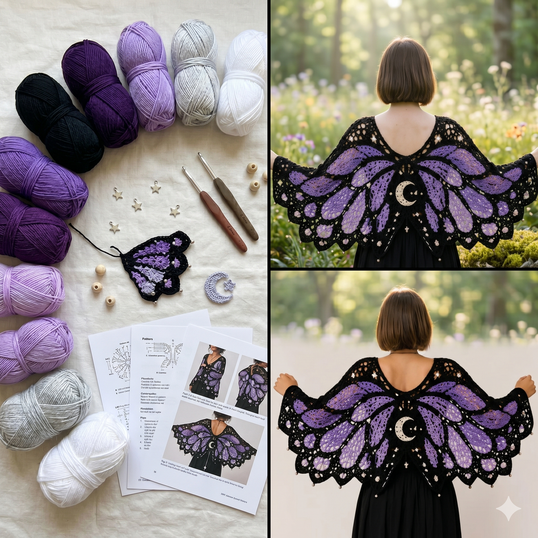 Butterfly Cardigan Crochet Pattern XS-5XL