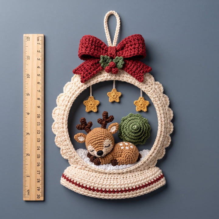 Reindeer Snow Globe Crochet Ornament Pattern