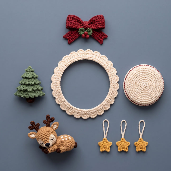 Reindeer Snow Globe Crochet Ornament Pattern