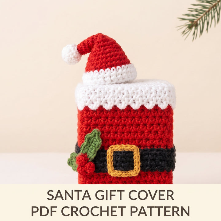 Santa Gift Box Cover Crochet Pattern