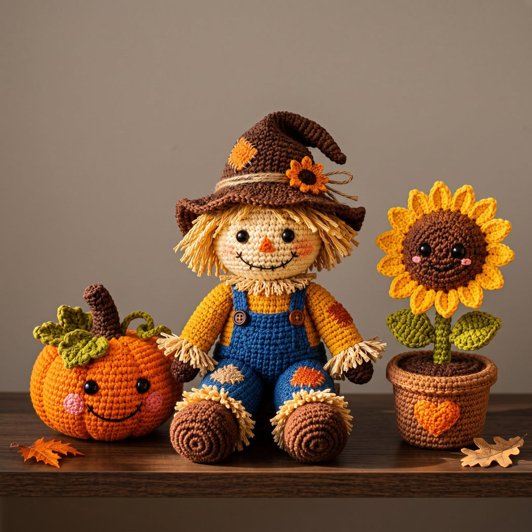 Scarecrow Fall Decor Crochet Set
