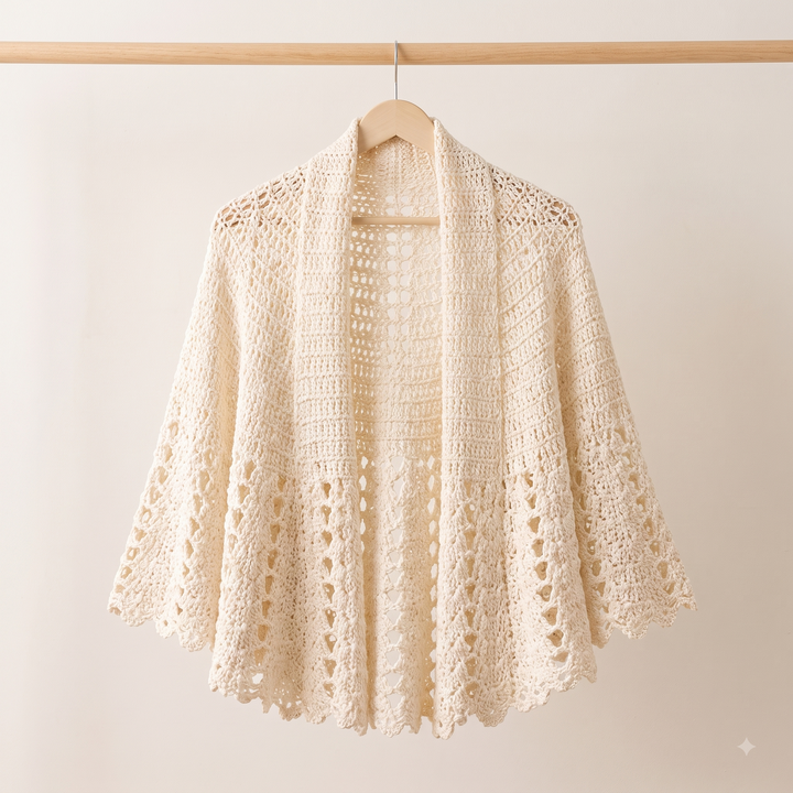 Lace Kimono Shawl Crochet Pattern V2