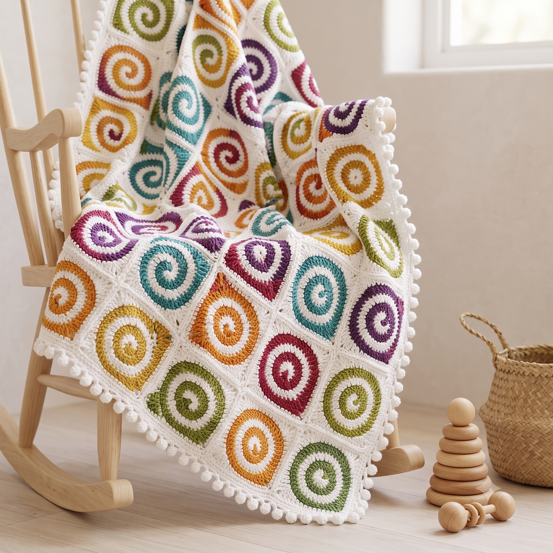 Spiral Granny Square Blanket Pattern