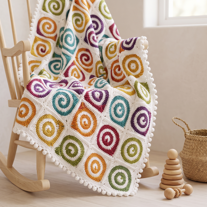 Spiral Granny Square Blanket Pattern