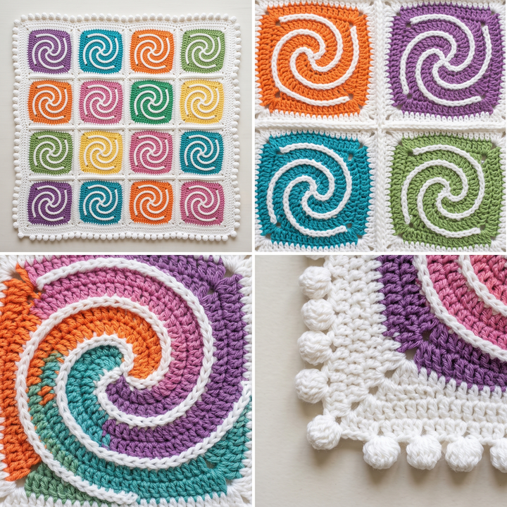 Spiral Granny Square Blanket Pattern