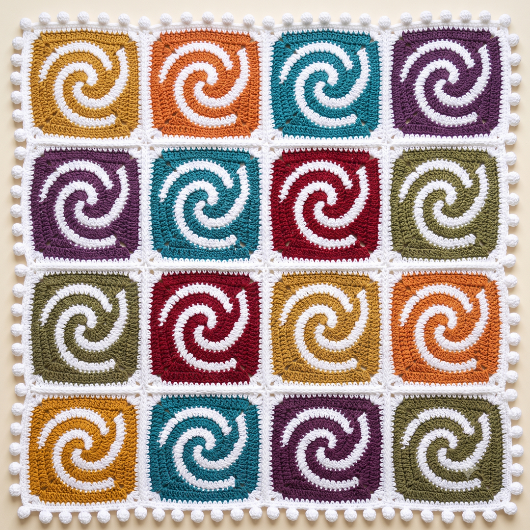 Spiral Granny Square Blanket Pattern