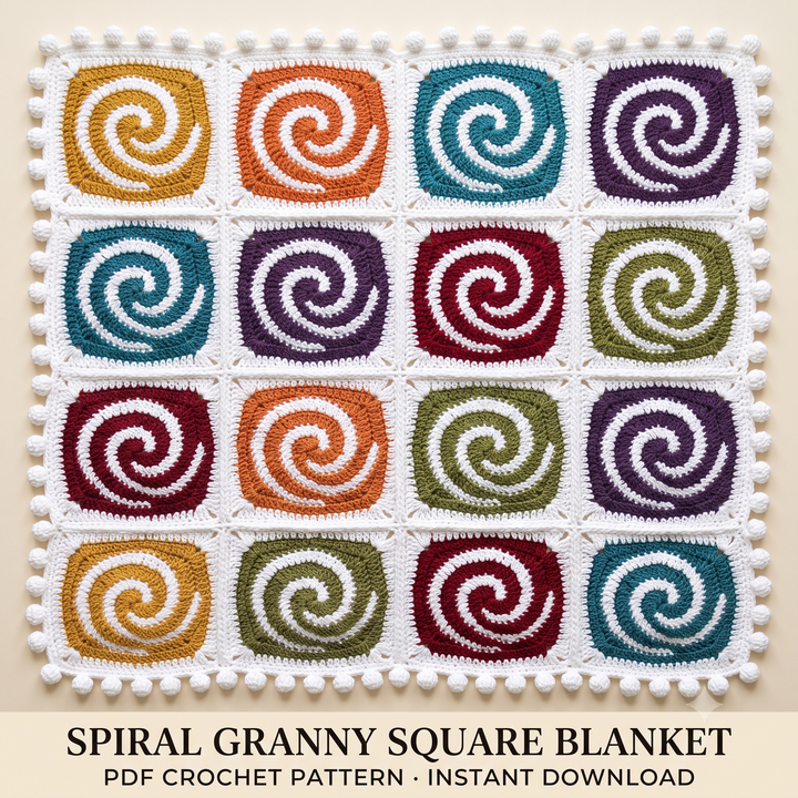 Spiral Granny Square Blanket Pattern