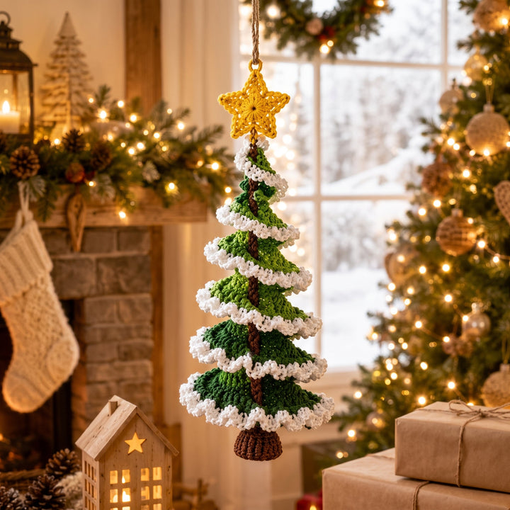 Spiral Christmas Tree Crochet Ornament Pattern